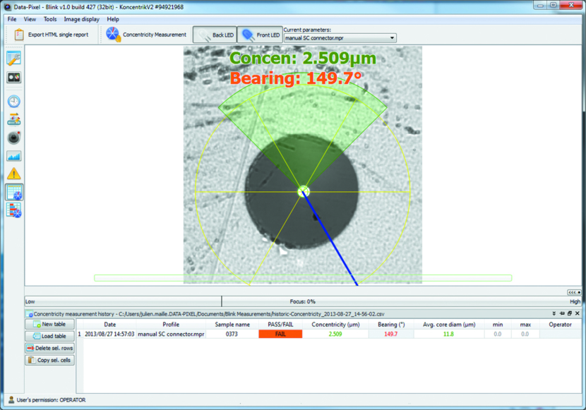 Koncentrik V2 Connector A Concentricity Measuring Equipment Data Pixel